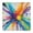 Colorful Double Burst, variant on Blue White Tie Dye Wave Pattern Square Fitted Tablecloth with Elastic Edge,Square Table Cover,Washable Elastic Table Cover for Home Kitchen Party Decor 34"x34"