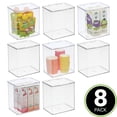 thumbnail image 2 of mDesign Plastic Stackable Kitchen Food Storage Box, Hinged Lid, 8 Pack - Clear, 2 of 8