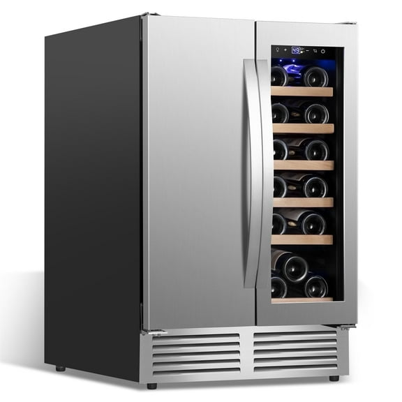 Nipus 24" Wine and Beverage Refrigerator,Dual Zone Hold 18 Bottle and 57 Can,Digital Touch Control,Built-In or Freestanding