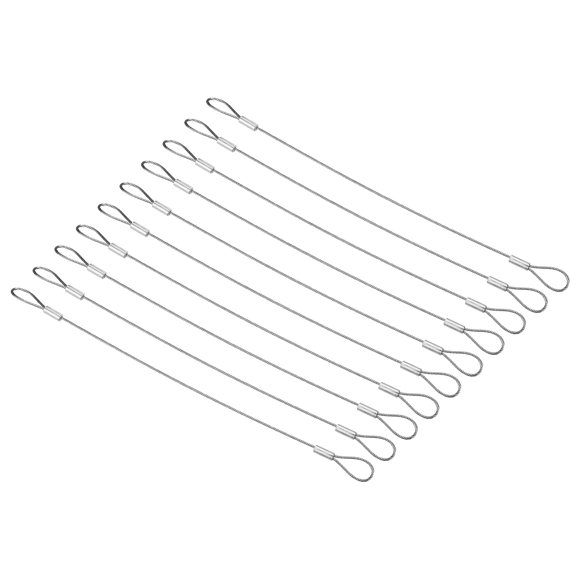 Cable de Seguridad para Luces de Escenario Uxcell de 8" Acero Inoxidable 304 Diámetro de 1.2mm, Paquete de 10