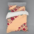 thumbnail image 2 of Ambesonne Floral Bedding Set 3 Pcs, Nostalgic Polka Dots, Twin XL, Teal Ruby Salmon, 2 of 3