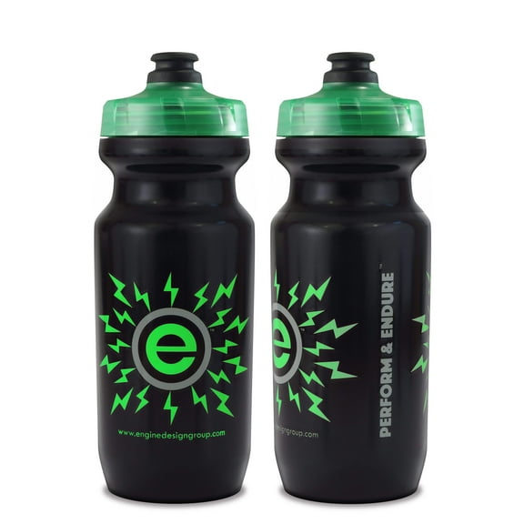 NGN Sport – High Performance Bike Water Bottles – 21 oz | Black  Green (2-Pack)