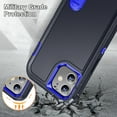 thumbnail image 6 of SaniMore for iPhone 11 6.1" 2019 Hybird Case, Rugged PC Back Shockproof TPU Shell Metal Hidden Kicksatnd Drop Resistant Anti-slip Heavy Duty Protective Case for iPhone 11, Darkblue+Royalblue, 6 of 8