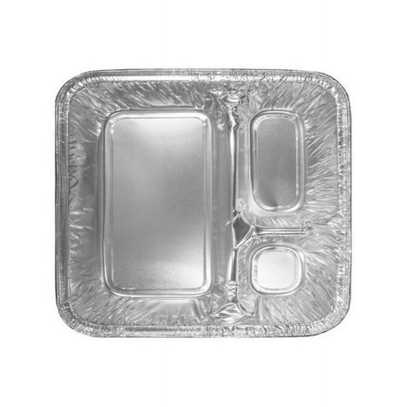 24 oz Oblong Food Container - 3-Compartment - Silver & Aluminum - Box of 500