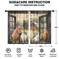 thumbnail image 2 of Rooster Kitchen Curtains, Farmhouse Country Farm Animal Rural Rustic Chicken Pattern Printed Blackout Window Drapery Treatments for Bedroom Living Room Dining Room 2 Panels, 42"x63" Inch, 2 of 5