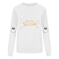 thumbnail image 4 of FDGIU Women's Halloween Sweatshirt 2025 - Spooky Ghost and Pumpkin Graphic Long Sleeve, Cute Fall Pullover Top, Funny Crewneck Cozy Seasonal Fashion, 4 of 4