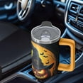 thumbnail image 5 of 30oz Halloween Tumbler with Handle, Skeleton Pumpkin Bat | Print | Halloween Gifts for Women & Men | with Lids and Straws | Stainless Steel Insulated | Travel Coffee Mug, 5 of 5