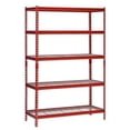 thumbnail image 2 of Muscle Rack UR482472WD5-R 5-Shelf Steel Shelving Unit, 48" Width x 72" Height x 24" Length, Red, 2 of 5