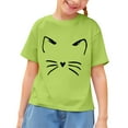 thumbnail image 3 of Hiijoy Toddler Girls Casual T-Shirt Cartoon Cat Print Short Sleeved T Shirt, Sizes 2-12, 3 of 3