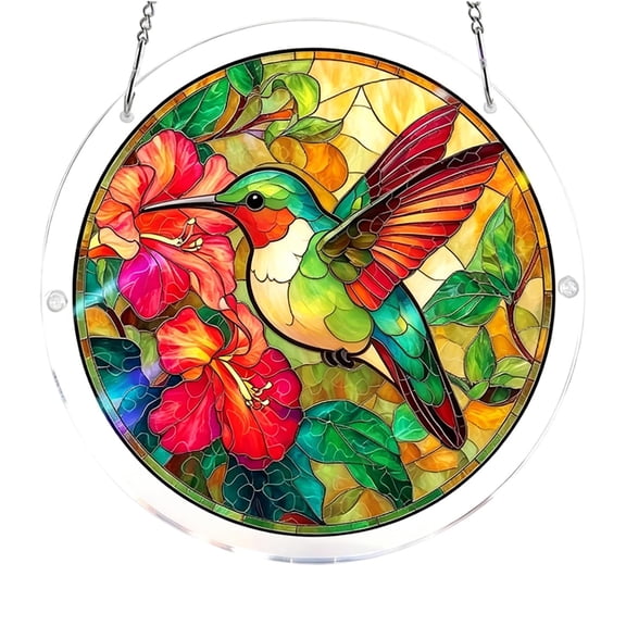 Acrylic Puzzle Suncatcher 83 Pieces, Emerald Flame Hummingbird Sun Catchers Puzzle, DIY SunCatchers Puzzles Window Hanging, Home & Garden Decor, 7.8 in