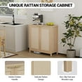 thumbnail image 4 of Roromall Sideboard Buffet Cabinet Kitchen Storage Cabinet with Rattan Doors Farmhouse Cupboard Console Table Buffet Cabinets with Adjustable Shelves for Hallway Living Dining Room, 4 of 7