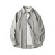 thumbnail image 1 of Blusa y camisa de manga larga con cuello vuelto para hombre, informal, de color liso, con bolsillos, de manga larga y cuello vuelto, de poliéster., 1 of 8