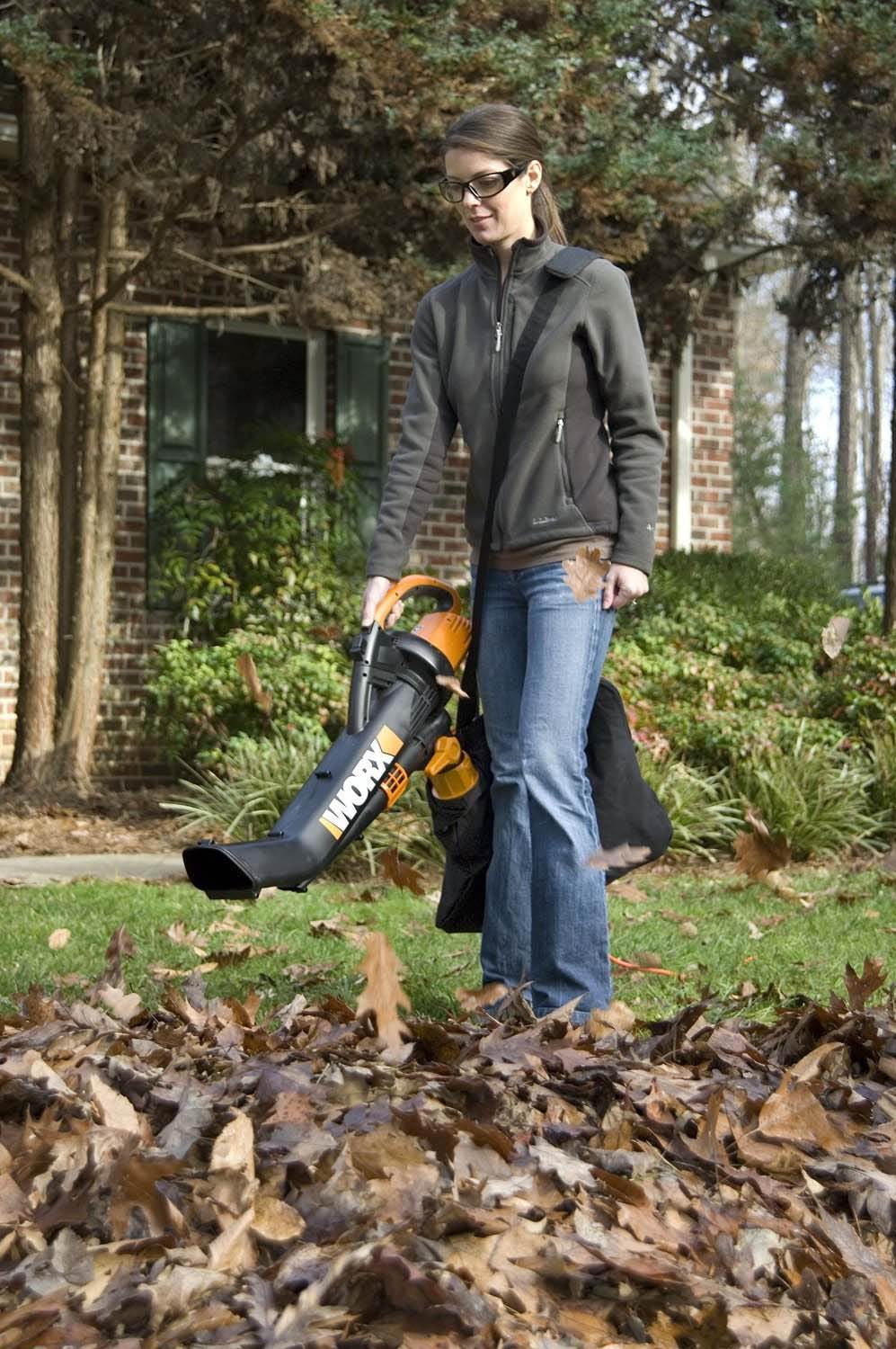 Worx 210 MPH 350 CFM Electric 12 Amp Leaf Blower/Mulcher/Vac with Metal  Impeller WG509 - The Home Depot