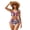 Abstract Splatter Pattern, variant on Jamaica Flag Bathing Suit, Sexy Drawstring Bikini Bottom 2 Piece for Beach