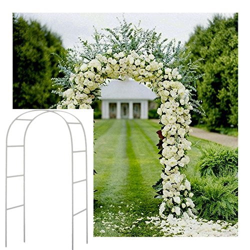 Dark Green Hotop Metal Garden Wedding Arch Easy Assembly Stand with Bases Arbor Archway Iron Wires Square for Weddings Bridal Party Climbing Plant Vines Decor 