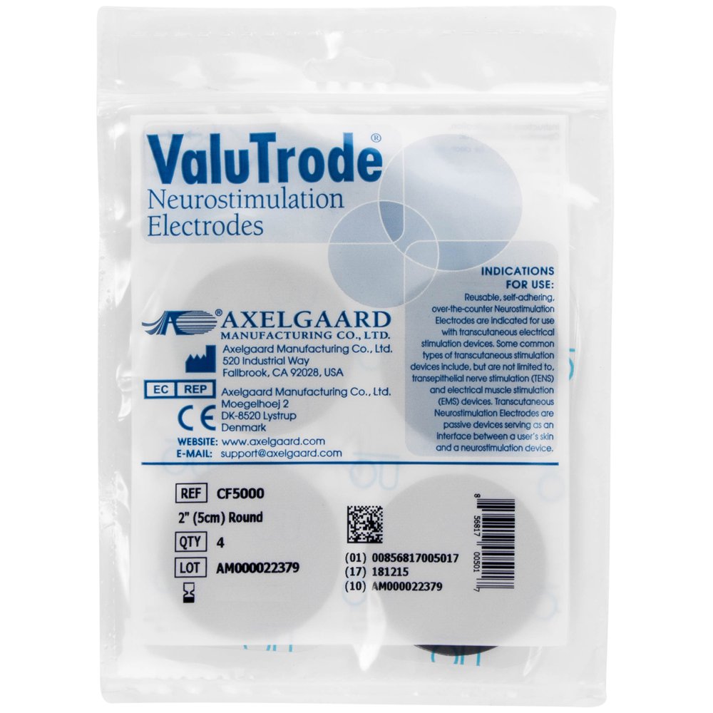 Axelgaard ValuTrode Neurostimulation Electrode 2" Round 1 Pack of 4