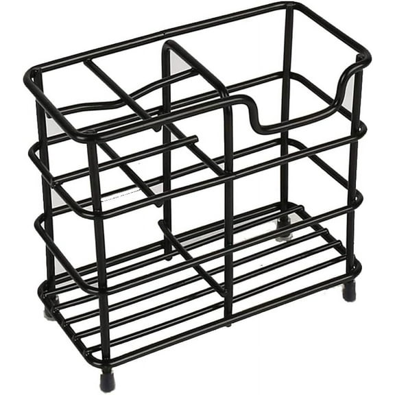 Stainless Steel Bathroom Black Toothbrush and Toothpaste Holder,5 Slots Bathroom Accessories Organizer for Small Spaces