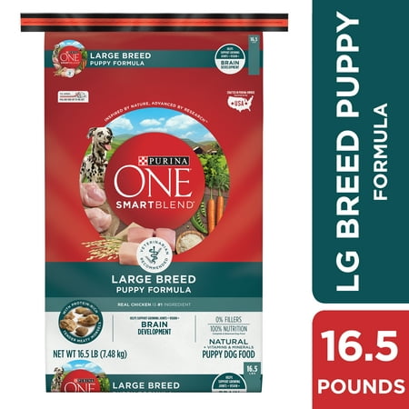 Purina ONE Natural Large Breed Dry Puppy Food, SmartBlend Large Breed Puppy Formula - 16.5 lb. (Best Large Breed Puppy Food For Great Dane)