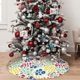 thumbnail image 5 of Yiaed Cartoon Flowers Print Christmas Tree Skirt , Tree SkirtsTree Mat for Christmas Winter Holiday Indoor Decorations-30", 5 of 7