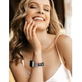 thumbnail image 6 of TOYOUTHS Leather Band Compatible with Apple Watch Bands Women 41/40/38/42/44/45/46/49mm, Dressy Fancy Slim Thin Strap with Designer D-Shape Buckle for iWatch Series 10 9 Ultra SE 8 7 6 5 4 3 2 1, 6 of 7