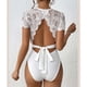 thumbnail image 5 of Body Sexy De Manga Corta Para Mujer, Leotardo Con Cuello Redondo De Encaje, Mono, Monos Con Tanga, Tops Con Cinturón De Costura, 5 of 6