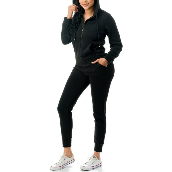 Women's Tracksuit Set 2 Piece Warm Fleece Lined Track Suits Outfits - Full Zip Hoodie Jogger Sweat Suits