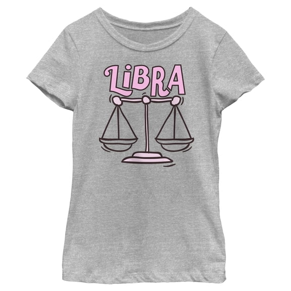 Girl's Lost Gods Zodiac Libra Art Symbol  Graphic Tee Athletic Heather X Small