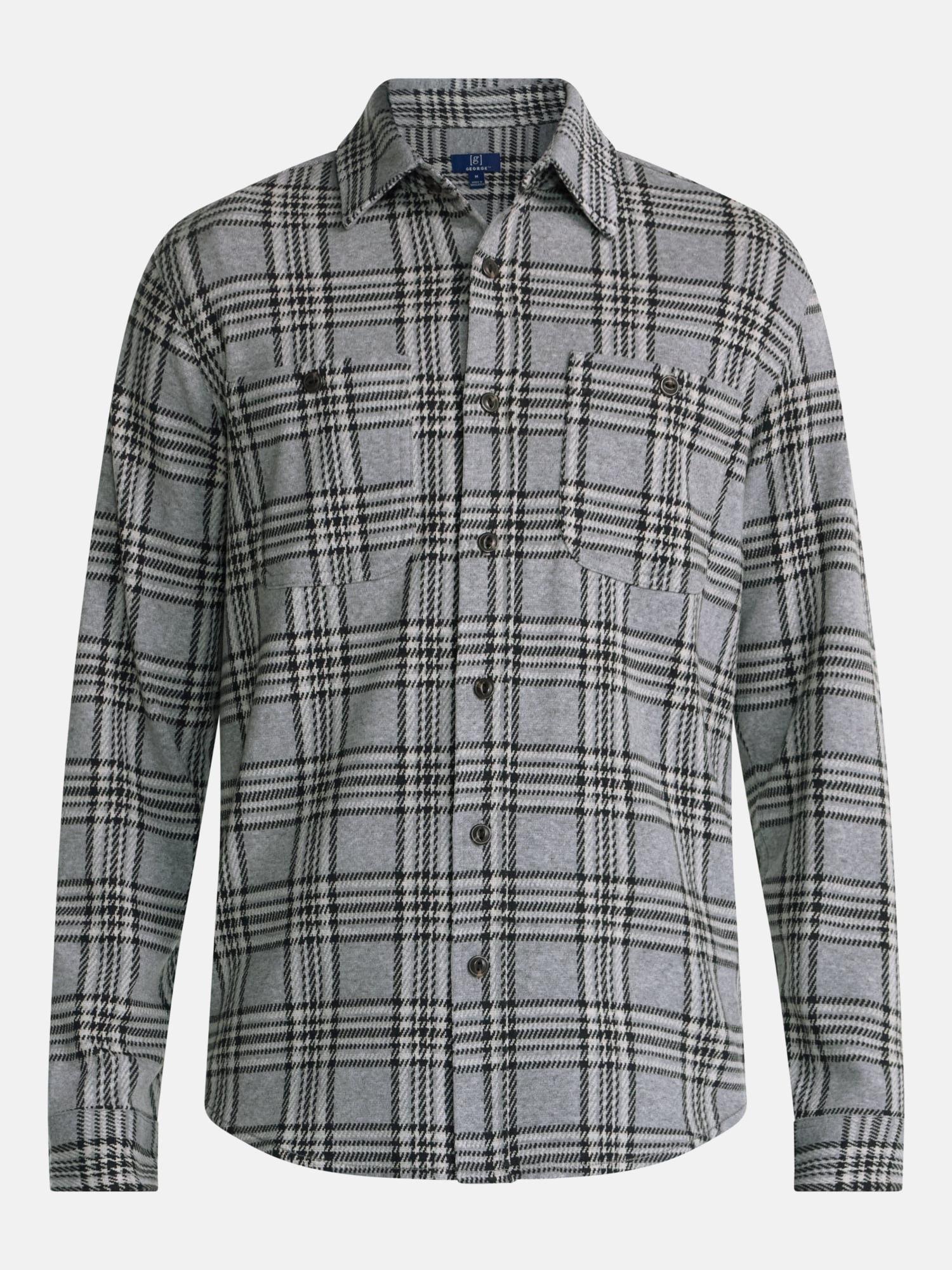 George Men's Knit Overshirt with Long Sleeves, Sizes XS-4XLT
