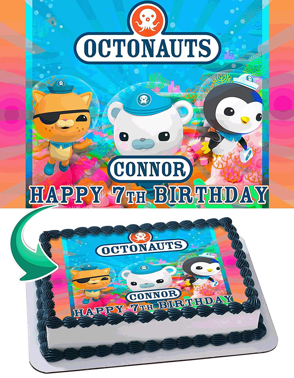 The Octonauts Edible Cake Image Topper Personalized Picture 1/4 Sheet