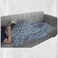 thumbnail image 5 of Autumn Soft Flannel Fleece Throw Blanket, Foliage Dry Leaves Pine Nuts Hand Drawn Flower Elements Fall Season, Cozy Plush for Indoor and Outdoor Use, 50" x 70", Pale Sky Blue Salmon, by Ambesonne, 5 of 5