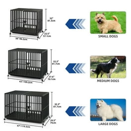Homey Pet 43” Dog Cage Crate Kennel with Lockable Wheels