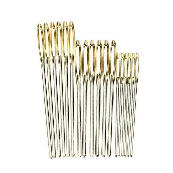 18pcs/Set 7/6/52cm 3 Sizes Large Leather Hand Sewing Needles Gold Eye Needle Embroidery Tapestry Home Wool DIY Sewing Needles