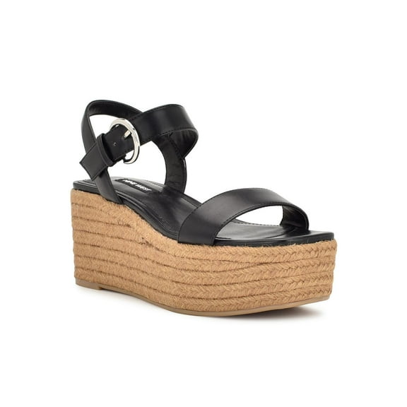 Nine West Womens Nillo 3 Faux Leather Ankle Strap Platform Sandals