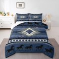 thumbnail image 1 of Erosebridal Blue Aztec Bedding Twin Comforter Set,Boho Horse Down Comforter,Geometric Triangle Decor,Reversible,Lightweight,2pcs, 1 of 7