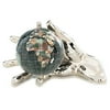 The World In Your Hand 4" Gemstone Globe Gold Hand