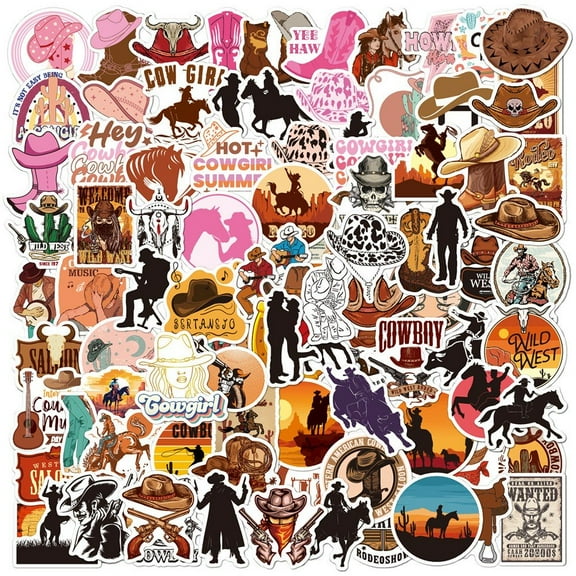 100Pcs Classic Art Stickers Western Countryside Style Stickers Vinyl Waterproof Sticker for Laptop Skateboard Luggage Phone
