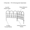 thumbnail image 3 of Pure Garden Set of 5 Decorative Interlocking Metal Garden Fencing (Black), 3 of 7