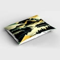 thumbnail image 2 of Ambesonne Lake Pillow Sham, Dark Woods Mountains Modern, 26" X 20", Dark Green Teal Khaki, 2 of 2