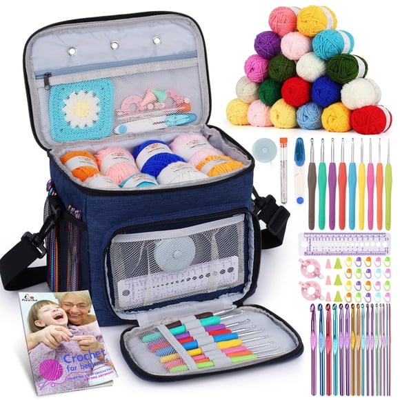 Kit de Crochet Completo para Principiantes Aeelike 87 Piezas con Bolsa para Hilos