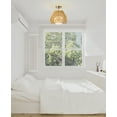 thumbnail image 7 of Lada 13 in. 1-Light Indoor Brass and Woven Rattan Finish Semi-Flush Mount Ceiling Light with Light Kit, 7 of 7