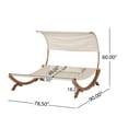 thumbnail image 5 of Double Sunbed with Canopy, Wood Yard Daybed with Shade, Outdoor chaise lounge for Two People, Poolside Loungers for Patio, Garden, Backyard, 5 of 9