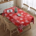 thumbnail image 2 of Merry Christmas Table Cover Waterproof Spillproof Tablecolths Table Covers Snowman Snowflake Silver Table Cloths for Christmas Birthday Wedding Graduation Rectangle,60x84inches, 2 of 5