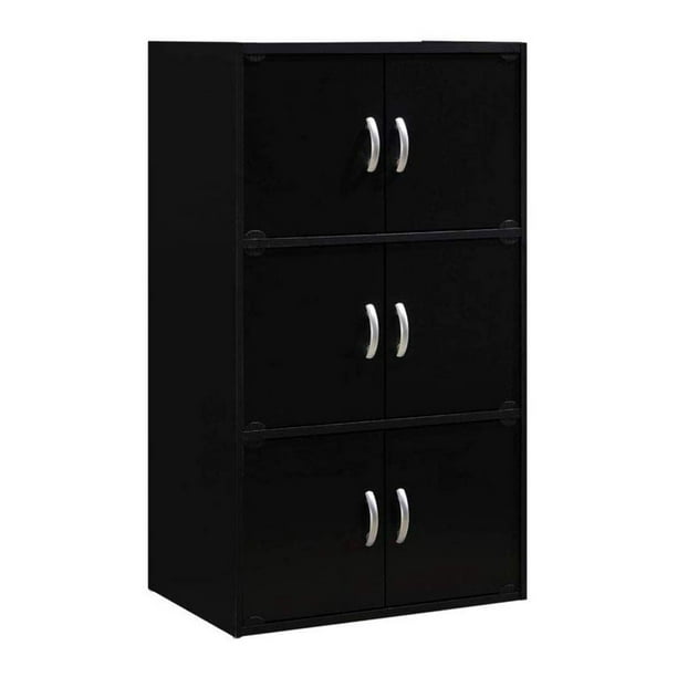 Hodedah HID33 Home 6-Door 3-Shelves Bookcase Enclosed Storage Cabinet ...