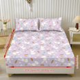 thumbnail image 2 of ZIATUBLES Twin XL Size Polyester Sheets, 3 Piece Soft Cozy Bed Sheets, Comfortable Breathable Bedding with Standard Pocket (1 Fitted Sheet, 2 Pillowcase), Easter Bunny Egg Carrot Floral Print, 2 of 9
