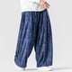 thumbnail image 2 of Ceisia Men Solid Color Multi Pocket Linen Workwear Pants Loose Wide Gift Leg Casual Trousers, 2 of 7