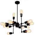 thumbnail image 2 of BELLEZE Mid Century 12 Light Chandelier Modern Pendant Lighting Black Kitchen Foyer Dining Room Ceiling Light Fixture, 2 of 5