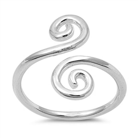 Sterling Silver Spiral Toe Ring Adjustable Swirl Midi Band .925 New Jewelry Female Unisex