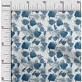 thumbnail image 2 of oneOone Cotton Cambric Medium Blue Fabric Leaf With Abstract Texture Sewing Material Print Fabric By The Yard 56 Inch Wide, 2 of 5