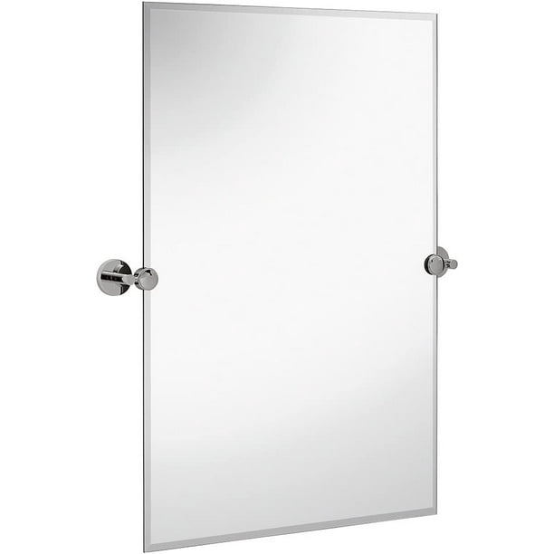 Hamilton Hills Large Pivot Rectangle Mirror with Polished Chrome Wall