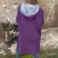 thumbnail image 4 of XPMWRP Women's Oversized Zip Up Hooded Jacket Solid Color Long Sleeved Casual Coats Winter Warm Trendy Mid Length Jacket Purple XXL, 4 of 7
